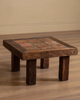 Oak & Tile Coffee Table, France, 1950's - Lone Fox