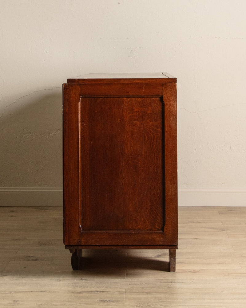 Oak Wave Front Sideboard Manner of Charles Dudouyt, France, 1940's - Lone Fox