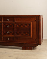 Oak Wave Front Sideboard Manner of Charles Dudouyt, France, 1940's - Lone Fox