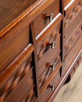 Oak Wave Front Sideboard Manner of Charles Dudouyt, France, 1940's - Lone Fox