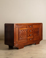 Oak Wave Front Sideboard Manner of Charles Dudouyt, France, 1940's - Lone Fox