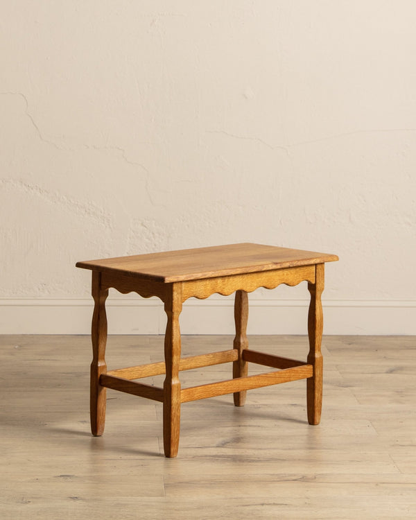 Oak Wavy Edge Side Table by Henning Kjaernulf, Denmark, 1970's - Lone Fox