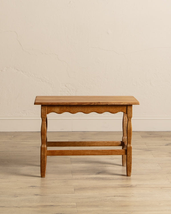 Oak Wavy Edge Side Table by Henning Kjaernulf, Denmark, 1970's - Lone Fox