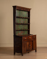 Oak Welsh Dresser w/ Plate Rack & Green Painted Backboard, England, 18th Century - Lone Fox
