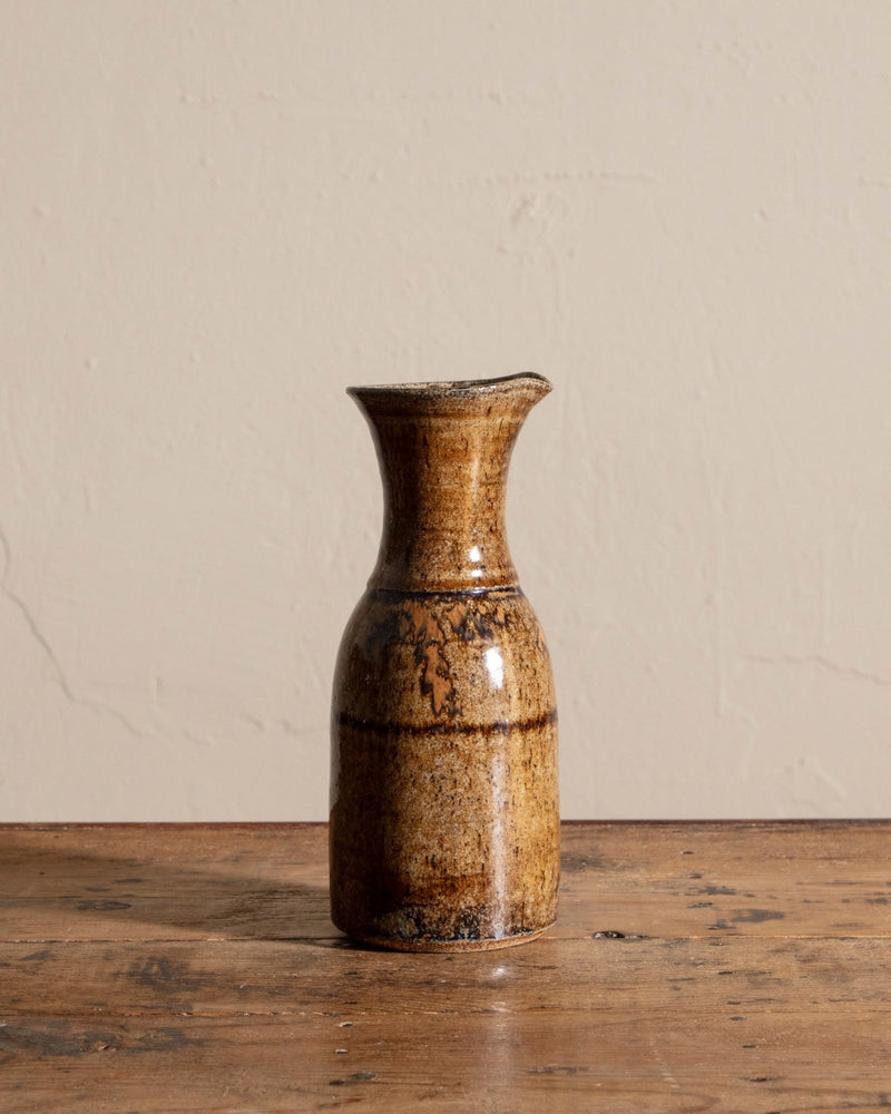 Ochre Studio Pottery Carafe w/ 8 Chalices, Signed - Lone Fox