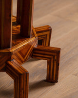 Octagonal Folk Art Parquetry Center Table w/ 8 Legs, 1880's - Lone Fox