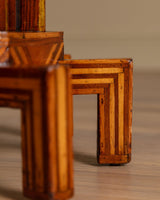 Octagonal Folk Art Parquetry Center Table w/ 8 Legs, 1880's - Lone Fox