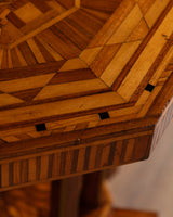 Octagonal Folk Art Parquetry Center Table w/ 8 Legs, 1880's - Lone Fox