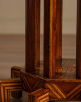 Octagonal Folk Art Parquetry Center Table w/ 8 Legs, 1880's - Lone Fox