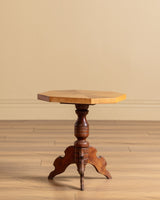 Octagonal Walnut Parquetry Side Table, Germany, 1970s - Lone Fox