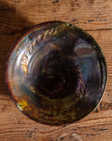 Oil Slick Glazed Studio Pottery Bowl, Signed - Lone Fox