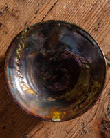 Oil Slick Glazed Studio Pottery Bowl, Signed - Lone Fox