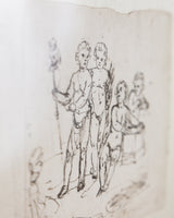 Old Master Cherub Sketch with Silk Mat, Circa 1650–1700 - Lone Fox