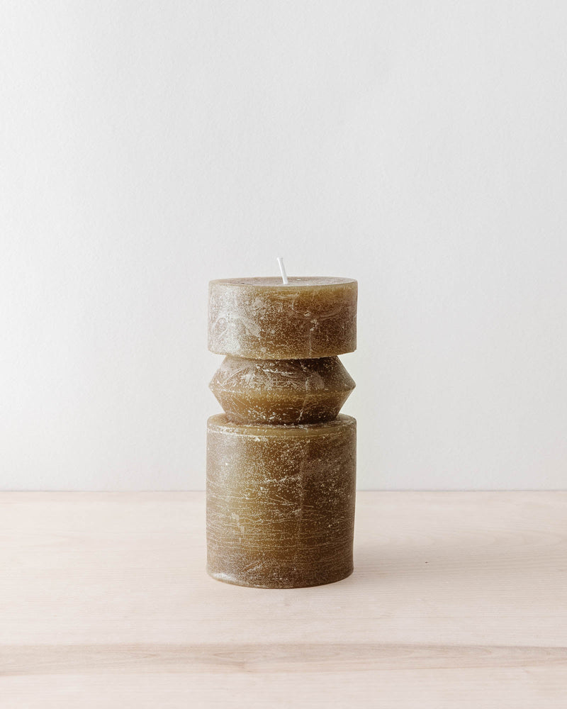 Olive Totem Pillar Candles - Lone Fox