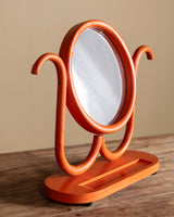 Orange Painted Thonet Tabletop Vanity Mirror, Europe, 1940s - Lone Fox