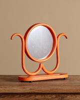 Orange Painted Thonet Tabletop Vanity Mirror, Europe, 1940s - Lone Fox