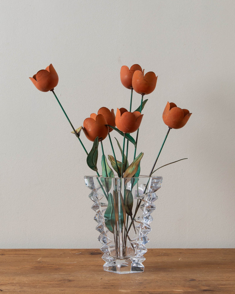 Orange Painted Toleware Tulips (Set of 7) - Lone Fox