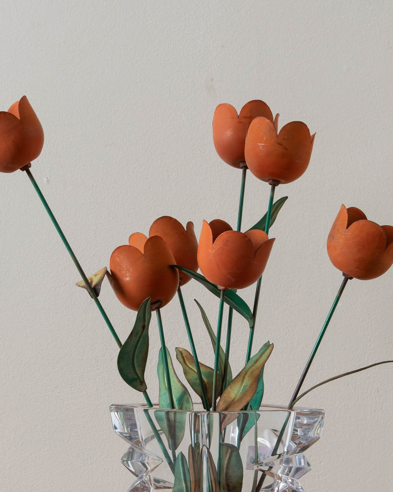 Orange Painted Toleware Tulips (Set of 7) - Lone Fox