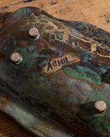 Organic Footed Studio Pottery Tray, Signed - Lone Fox