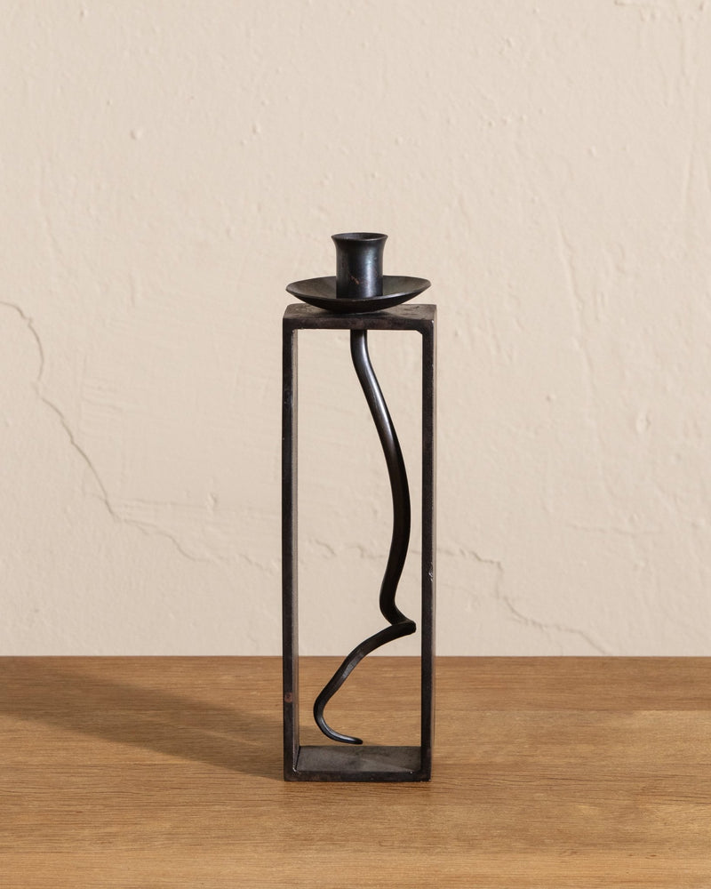Organic Hand Wrought Iron Candle Holder - Lone Fox