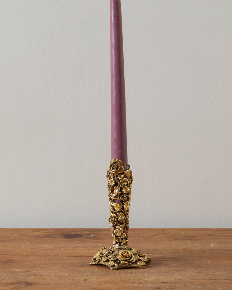 Ornate Gold Matson Rose Candle Holder - Lone Fox