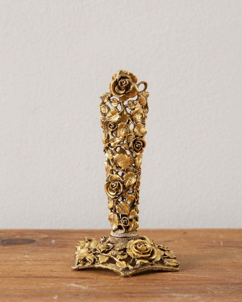 Ornate Gold Matson Rose Candle Holder - Lone Fox