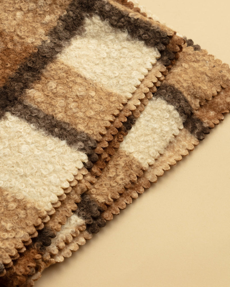 Otto Plaid Scallop Edge Sherpa Throw - Lone Fox