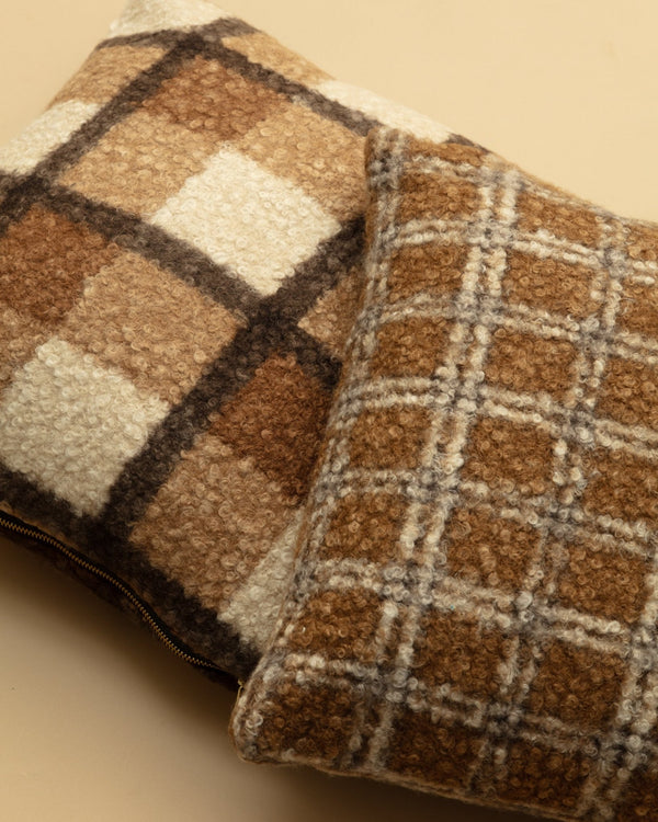 Otto Plaid Sherpa Pillow - Lone Fox