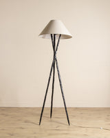 Oversized Hammered Metal Tripod Floor Lamp, 1970's - Lone Fox