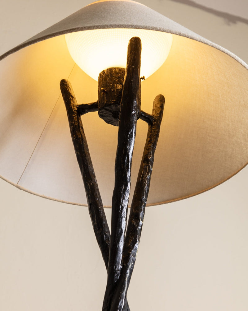 Oversized Hammered Metal Tripod Floor Lamp, 1970's - Lone Fox