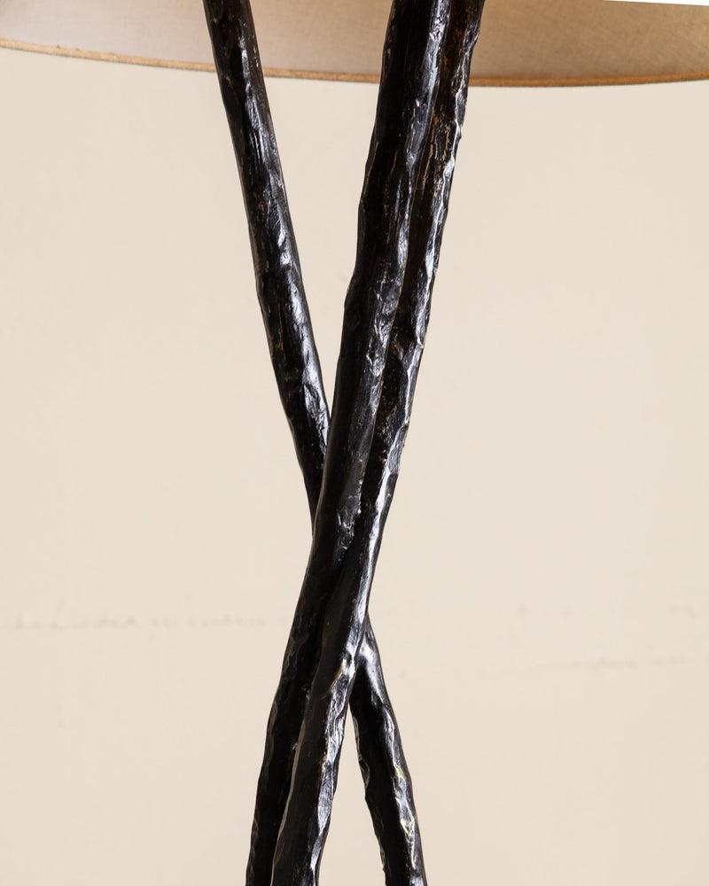 Oversized Hammered Metal Tripod Floor Lamp, 1970's - Lone Fox