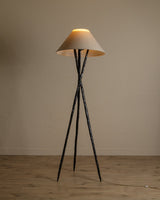 Oversized Hammered Metal Tripod Floor Lamp, 1970's - Lone Fox