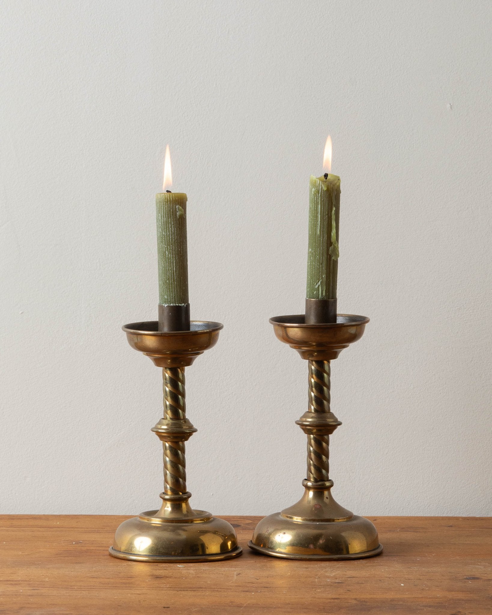 Oxidized Brass Taper Holders (pair) - Lone Fox