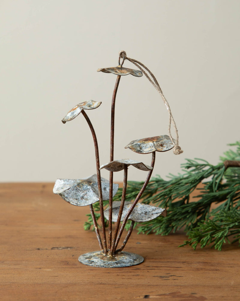 Oxidized Metal Mushroom Ornament - Lone Fox