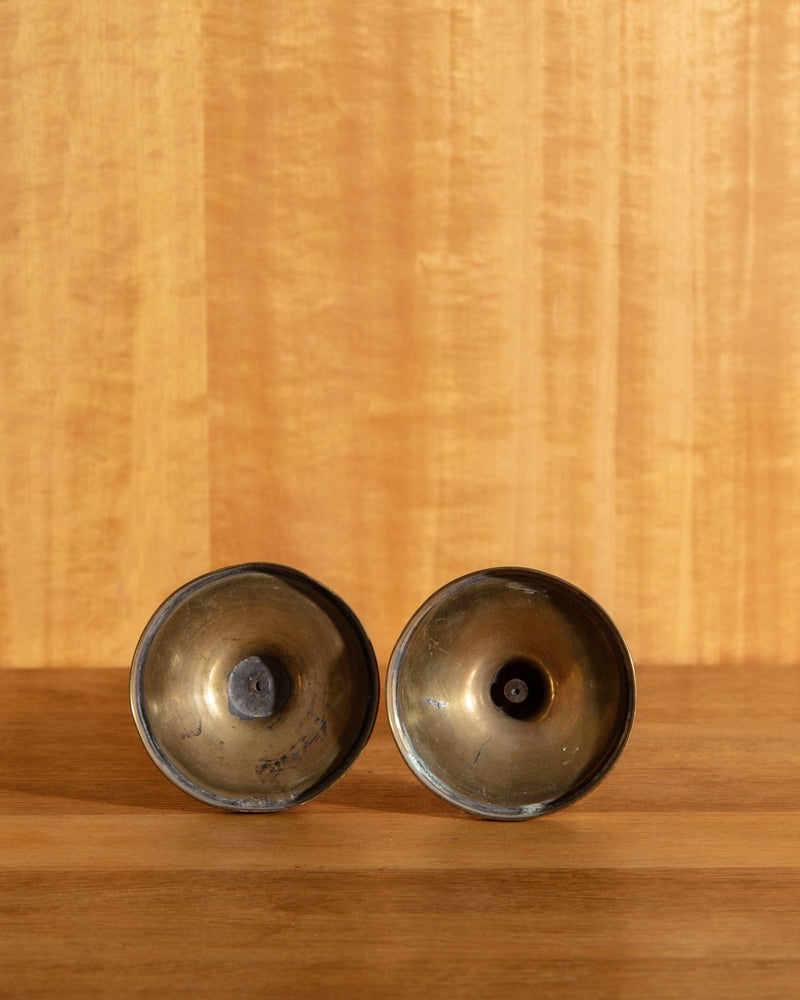 Paid of 19th Century Brass Candleholders, France, 1850's - Lone Fox