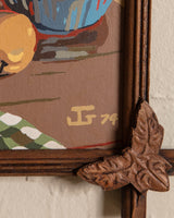 Paint by Number Still Life in Black Forest Carved Wood Frame - Lone Fox