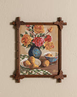 Paint by Number Still Life in Black Forest Carved Wood Frame - Lone Fox