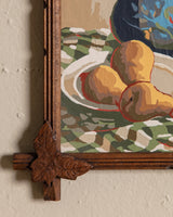 Paint by Number Still Life in Black Forest Carved Wood Frame - Lone Fox