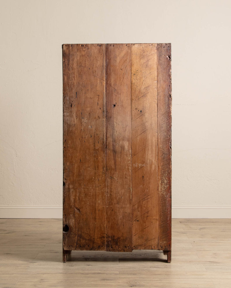Painted Coat Cupboard with Zig - Zag Edge from Mexico, 1940's - Lone Fox