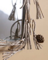 Painted Tole Pine Branch and Pinecone Mirror, France, Mid 20th Century - Lone Fox