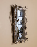 Painted Tole Pine Branch and Pinecone Mirror, France, Mid 20th Century - Lone Fox