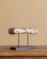 Painted Wood Hand Fragment on Stand - Lone Fox