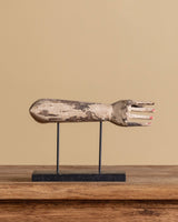Painted Wood Hand Fragment on Stand - Lone Fox