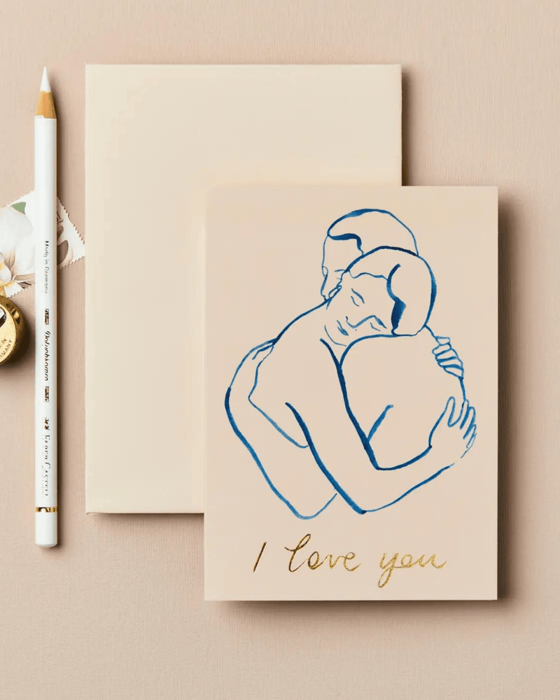 Painterly "I Love You" Card - Lone Fox