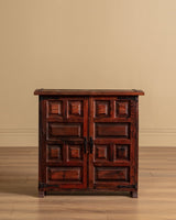 Pair of 19th Century Spanish Baroque Carved Pine Cabinets w/ Iron Fastenings, Spain - Lone Fox