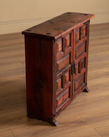 Pair of 19th Century Spanish Baroque Carved Pine Cabinets w/ Iron Fastenings, Spain - Lone Fox