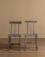 Pair of Aged Wood Chairs - Lone Fox