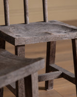 Pair of Aged Wood Chairs - Lone Fox