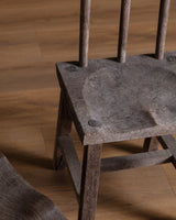 Pair of Aged Wood Chairs - Lone Fox