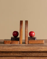 Pair of Amsterdam School Wooden Bookends, Netherlands, 1930s - Lone Fox